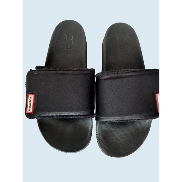 HUNTER Black Adjustable Strap Lightweight Slip On Slides Sandals Sz 7 - Picture 2 of 5